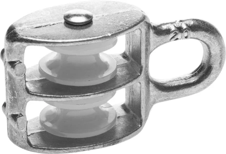 Блок ЗУБР двойной, оцинкованный, нейлоновый шкив, 6x20мм, 8 шт 4-304595-20 купить в Уфе