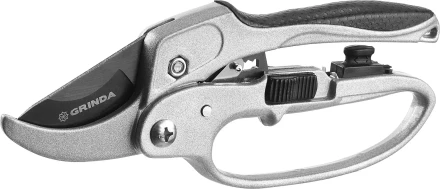Секатор GRINDA алюминиевые ручки, храповый механизм, с эфесом, округлые лезвия, 200мм 8-423034 купить в Уфе