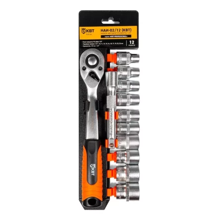 Набор автоинструмента КВТ НАИ-02/12 1/2&quot;, 12 предметов (78669) купить в Уфе