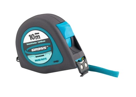 Рулетка &quot;Ergonomisch&quot;,10 м x 25 мм, магнитный обрезиненный зацеп  GROSS 31105 купить в Уфе