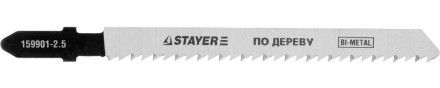 Полотна STAYER &quot;PROFI&quot;, T101BF, для эл/лобзика, Bi-Metall, по твердому дереву, EU-хвост., шаг 2,5мм, 75мм, 2шт 159901-2.5_z01 купить в Уфе