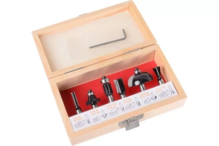 Набор фрез по дереву Вихрь 6шт (хвостовик 8мм), кейс 73/10/6/20 купить в Уфе