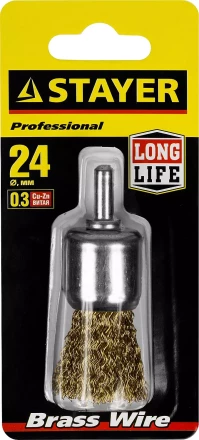 STAYER &quot;PROFESSIONAL&quot;. Щетка кистевая для дрели, витая стальная проволока 0,3мм, 24мм 35113-24 купить в Уфе