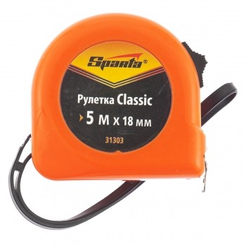 Рулетка Classic, 5 м х 18 мм, пластиковый корпус  SPARTA 31303 купить в Уфе