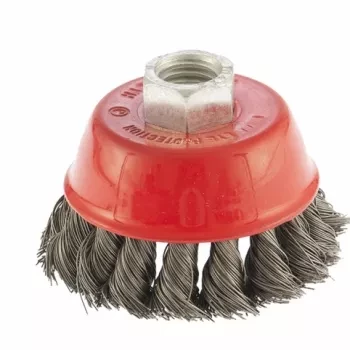 Щетка для УШМ, 75 мм, М14, &quot;чашка&quot;, крученая проволока 0,35 мм  MTX 74614 купить в Уфе