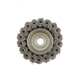 Щетка для УШМ, 75 мм, М14, &quot;чашка&quot;, крученая проволока 0,35 мм  MTX 74614 купить в Уфе