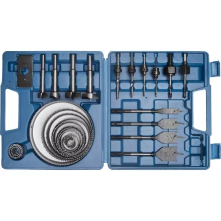 Набор ЗУБР &quot;ЭКСПЕРТ&quot; Коронки по дереву 19-127мм, державка 19-30мм, державка с опорн. осн., ключ имбус., сверла, 28 пред 29555-H28 купить в Уфе