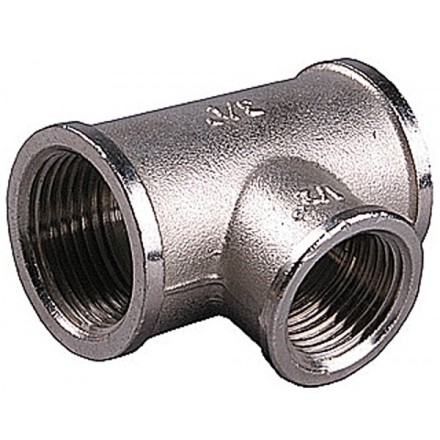 Тройник GENERAL FITTINGS переходной, никелированная латунь, г/г/г, 1&quot;-1/2&quot;-1&quot; 51060-1-1/2-1 купить в Уфе