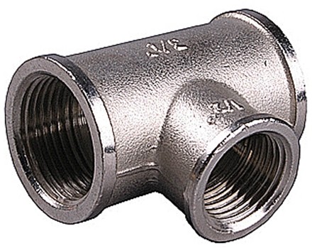 Тройник GENERAL FITTINGS переходной, никелированная латунь, г/г/г, 1&quot;-1/2&quot;-1&quot; 51060-1-1/2-1 купить в Уфе