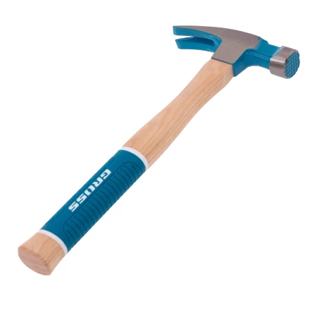 Молоток-гвоздодер GROSS 10413, 380 г, угол 75, магнит, обрезиненная рукоятка American Hickory купить в Уфе