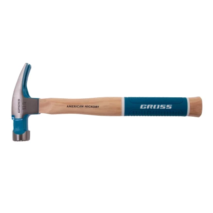 Молоток-гвоздодер GROSS 10413, 380 г, угол 75, магнит, обрезиненная рукоятка American Hickory купить в Уфе