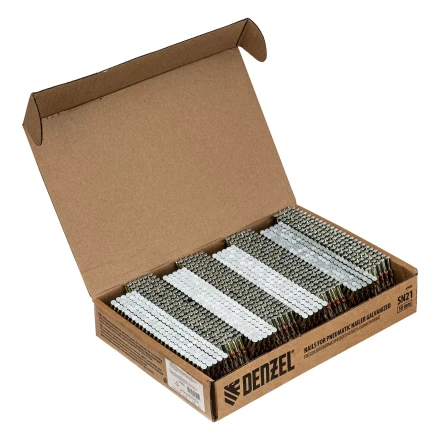 Гвозди для пнев. нейлера (оцинк.), длина - 50 мм, диам. - 2,9 мм, 2000 шт. Denzel 57682 купить в Уфе