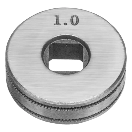 Подающий ролик, U профиль зубчатый под флюсовую проволоку 0,8-1мм посадка квадрат, 2 шт Denzel 93653 купить в Уфе