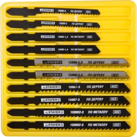 Набор STAYER "PROFI" Пилки "МАСТЕР №3" для эл/лобзика, по дереву, мет. и пластику, EU-хвост.,10шт 15981-H10-3 купить в Уфе