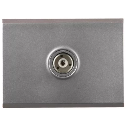 Розетка СВЕТОЗАР "ЭФФЕКТ" телевизионная, без вставки и рамки, цвет светло-серый металлик SV-54415-SM купить в Уфе