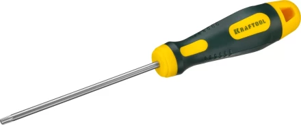 Отвертка KRAFTOOL, Cr-Mo-V сталь, двухкомпонентная противоскользящая рукоятка, TORX Hole, №20x100мм 250077-20-100 купить в Уфе