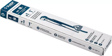 Ключ трубный рычажный ЗУБР "ПРОФЕССИОНАЛ", прямые губки, цельнокованый, Сr-V, № 1,  1" 27335-1_z01 купить в Уфе