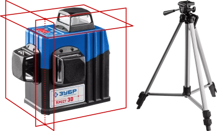 Нивелиры лазерные Крест-3D 360 3 перпендикулярные плоскости со штативом серия ПРОФЕССИОНАЛ купить в Уфе