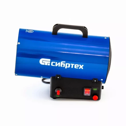 Газовая тепловая пушка СТГ-10, 10 кВт, 300 м3/ч, пропан-бутан Сибртех 96451 купить в Уфе