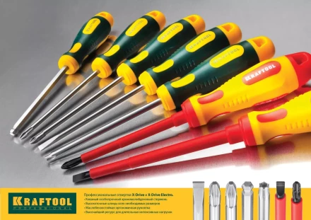 Отвертка KRAFTOOL, Cr-Mo-V закалённый стержень, двухкомпонентная противоскользящ рукоятка, PH 1x80мм 25008-1-080 купить в Уфе