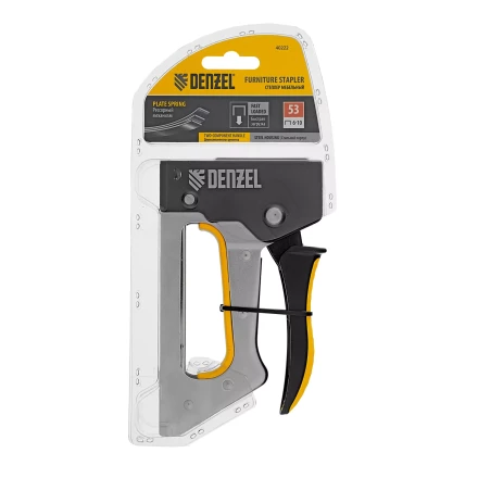 Степлер металлический, скобы в комплекте, 2К рукоятка, тип 53, 6-10 мм Denzel 40222 купить в Уфе