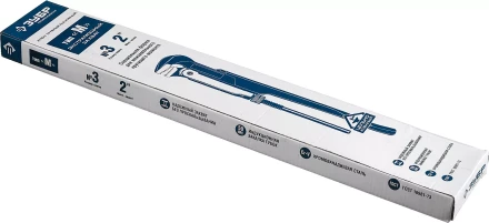 Ключ трубный рычажный ЗУБР "ПРОФЕССИОНАЛ", прямые губки, цельнокованый, Сr-V, № 3,  2" 27335-3_z01 купить в Уфе