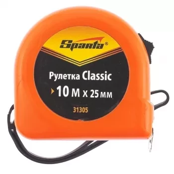 Рулетка Classic, 10 м х 25 мм, пластиковый корпус  SPARTA 31305 купить в Уфе