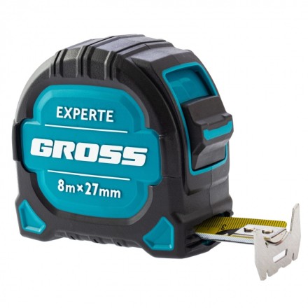 Рулетка нейлон Experte 8м x 27мм двухкомпон. корпус магнит двухстор. Разметка Gross 32576 купить в Уфе