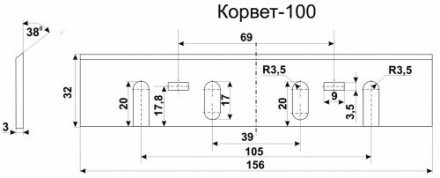 Нож К-100 комплект 2шт 25529 купить в Уфе