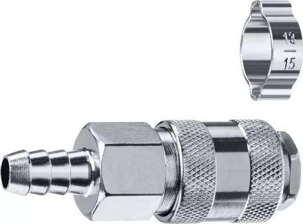 ЗУБР штуцер елочка, 10 мм - рапид муфта, переходник с обжимным хомутом, Профессионал (64917-10) купить в Уфе