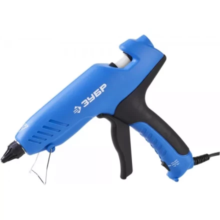 Пистолет ЗУБР клеевой (термоклеящий), эл, эргоном рукоятка, выключатель на рукоятке, рабоч темп 193град, d=12мм, 100Вт 06851-80-12_z02 купить в Уфе