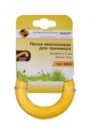 Леска нейл. для трим.,ф2,0ммх15м, звез Энкор 1/12 56655 купить в Уфе
