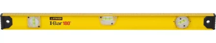 Уровень STAYER &quot;MASTER&quot; &quot;I-Bar&quot; РЕЛЬС двутавровый, 3 противоударных ампулы (1 поворотная на 360 град), линейка, 80см 3470-080_z01 купить в Уфе