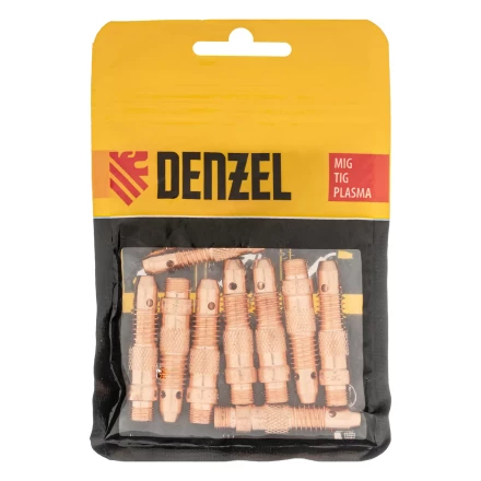 Держатель цанги для электрода 2мм, 2,4мм, 3,2 мм, 10 шт Denzel 93655 купить в Уфе