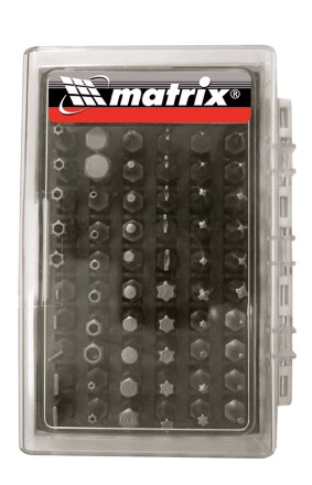 Набор бит с магнитным держателем, CrV,61шт MATRIX 11387 купить в Уфе