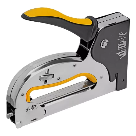 Степлер металл. Denzel 40223, скобы в комплекте, плавная регулировка удара, 2К рукоятка, тип 53, 4-14 мм купить в Уфе