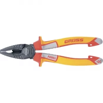 Плоскогубцы комбинированные, диэлектрические трехкомпонентные рукоятки до 1000 В, 180 мм GROSS 16989 купить в Уфе