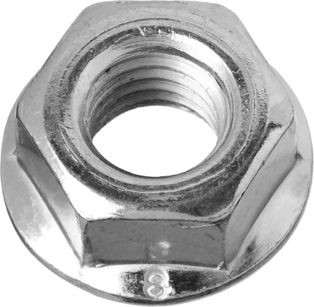 Гайка DIN 6923 с фланцем, M10, 4 шт, кл. пр. 8, оцинкованная, ЗУБР 303636-10 купить в Уфе