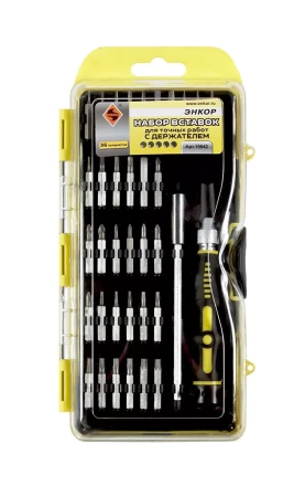 Набор вставок для точных работ с держателем 36 предметов пластиковый кейс Энкор 19842 купить в Уфе