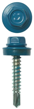 Саморезы ЗУБР окраш., RAL 5009 небесно-голуб., для крепл. кров. матер. к дерев. обреш., 4.8х29мм, 2500шт 4-300310-48-029-5009 купить в Уфе