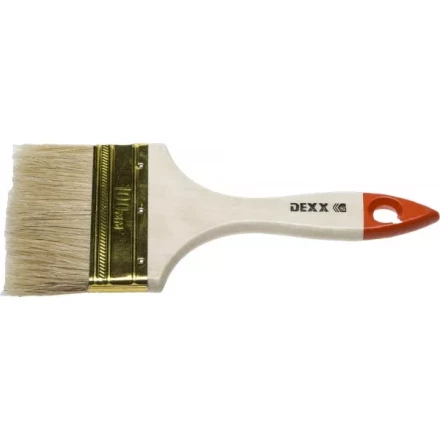 Кисть флейцевая DEXX, деревянная ручка, натуральная щетина, индивидуальная упаковка, 100мм 0100-100_z02 купить в Уфе