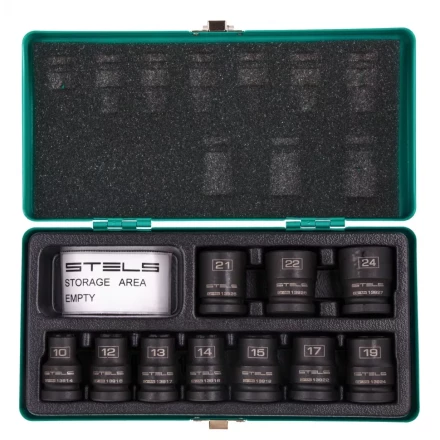 Набор шестигранных ударных торцевых головок 1/2 10-24 мм 10 шт Stels 13997 купить в Уфе