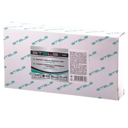 Набор шестигранных ударных торцевых головок 1/2 10-24 мм 10 шт Stels 13997 купить в Уфе