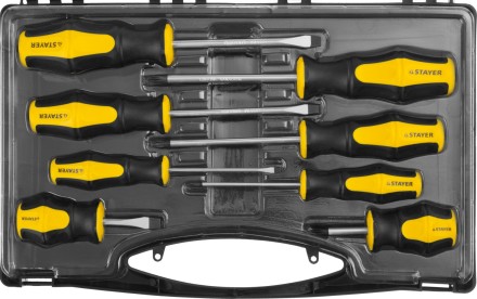 Набор STAYER &quot;MASTER&quot; HERCULES: Отвертки, Cr-V, эргономичная двухкомпонентная рукоятка, 8шт 25055-H8_z02 купить в Уфе