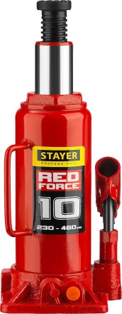 Домкрат гидравлический бутылочный &quot;RED FORCE&quot;, 10т, 230-460 мм, STAYER 43160-10 43160-10_z01 купить в Уфе
