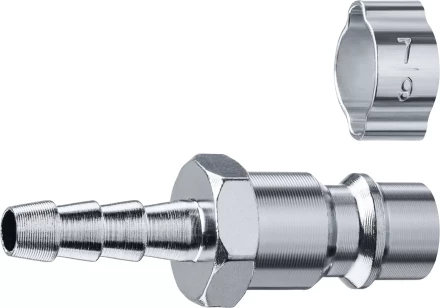 ЗУБР штуцер елочка, 6 мм - рапид штуцер, переходник с обжимным хомутом, Профессионал (64918-06) купить в Уфе