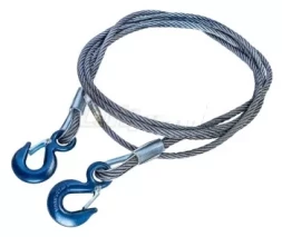 Буксировочный трос стальной крюк-крюк диаметр каната 27 мм. 6 м. опресовка