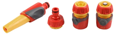 Набор поливочный GRINDA &quot;Premium&quot;, пластмассовый с TPR, 4 предмета: наконечник, 2 соединителя 1/2&quot;, адаптер; 1/2&quot;-3/4&quot; 8-427284 купить в Уфе