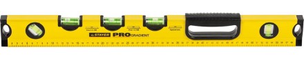Уровень STAYER &quot;PROFI&quot; &quot;PROGRADIENT&quot;, градиентный, для &quot;водных&quot; работ, с фиксированными углами, 5 ампул, линейка, 60см 34730-060_z01 купить в Уфе