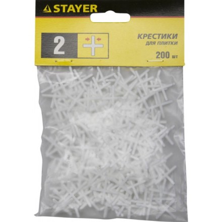 Крестики для кафеля, 2мм, STAYER 3380-2, 200шт 3380-2 купить в Уфе